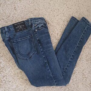 True Religion Jennie Curvy Mid Rise Skinny Jeans Women’s Size 30 Blue Stretch